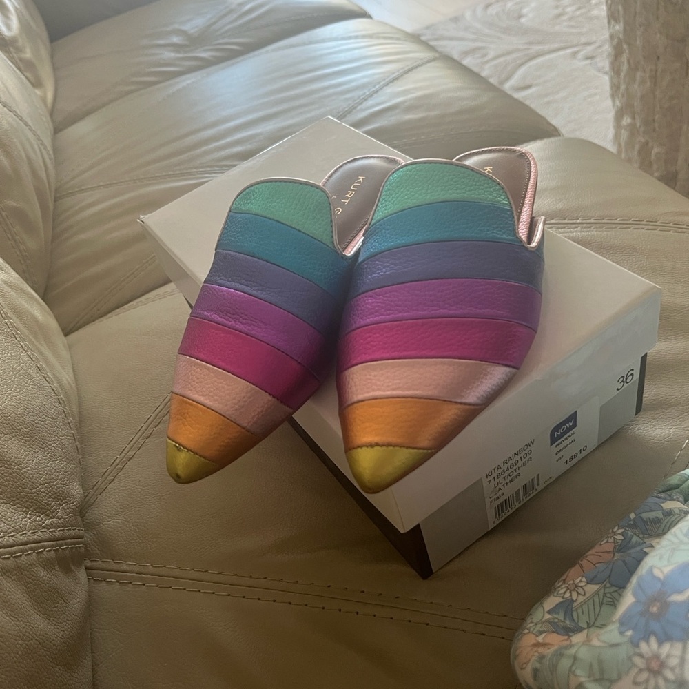 Kurt Geiger Multicolor Striped Women's Mules